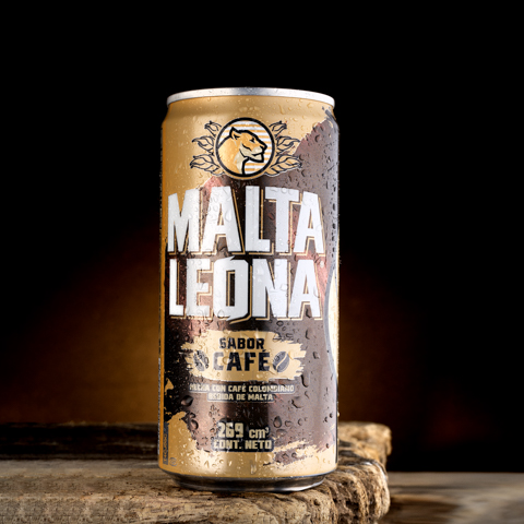 FOTOGRAFÍA DE PRODUCTO MALTA LEONA LATA SABOR CAFE