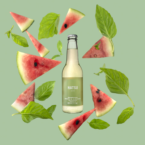 HATSU albaca y sandia COMPOSICION FOTOGRAFÍA DE PRODUCTO