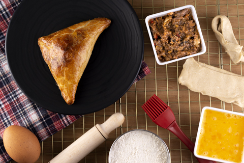 Pastel de carne hojaldre fotografía de alimentos Pastel de carne hojaldre fotografía de producto